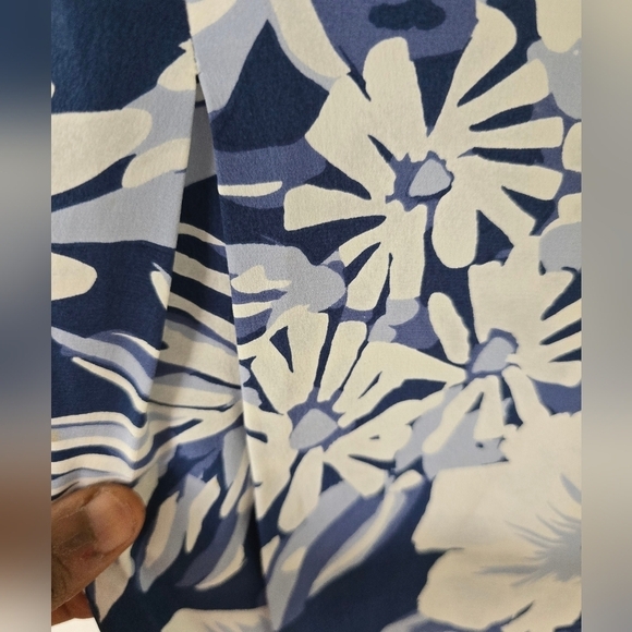 Maggy London Dress Womens Sz 14 Floral Mixed Print 100% Silk Modest Artsy - Picture 7 of 10